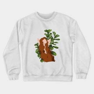 Abstract Portrait Illustration, Plant lady art 1. Crewneck Sweatshirt